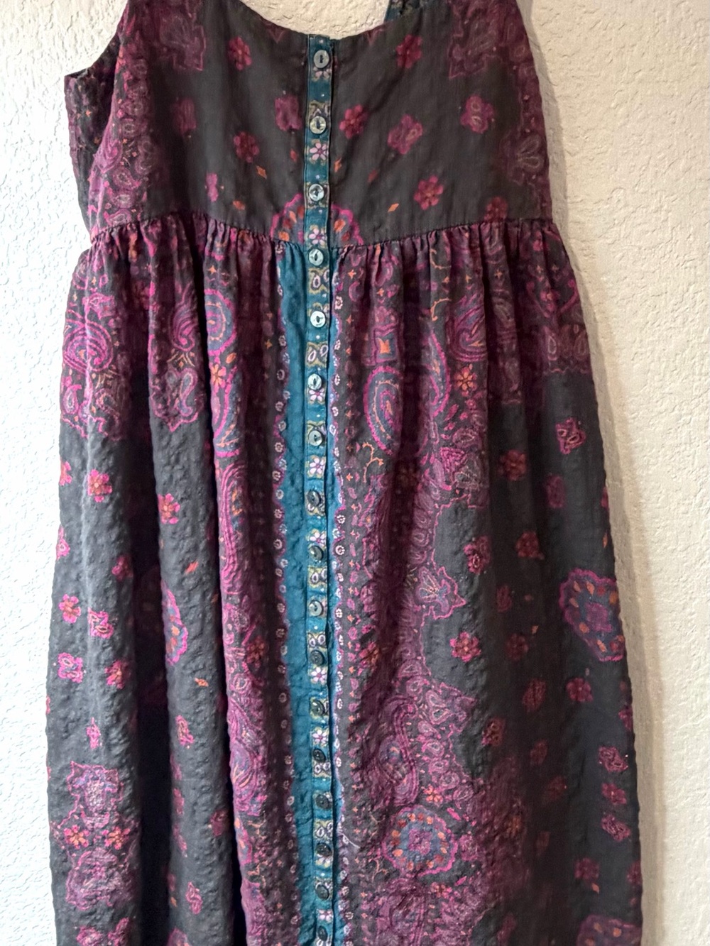 Natural Life Lucy Floral Maxi Dress Boho Brimfield Bandana Charcoal Small - Picture 7 of 10